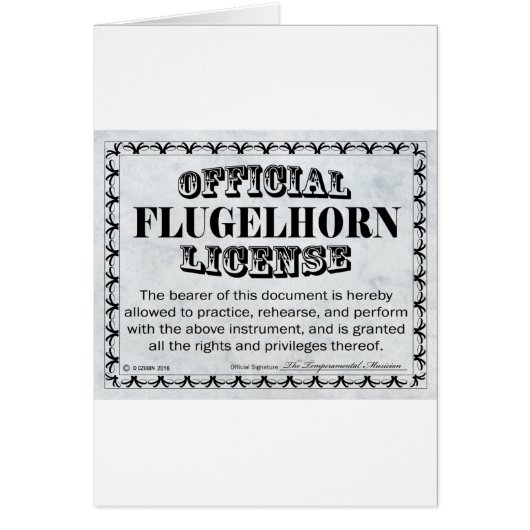 Flugelhorn License (Front)