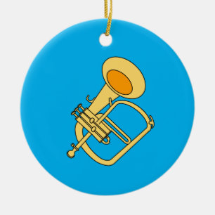 Flugelhorn Musical Instrument Ceramic Ornament