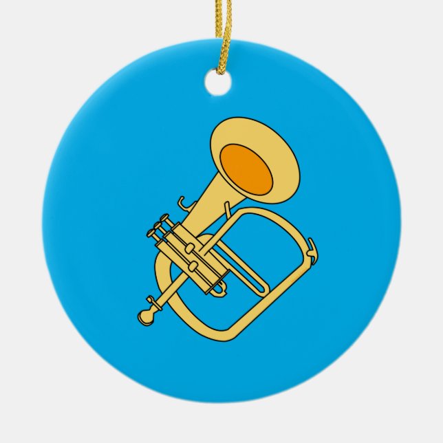 Flugelhorn Musical Instrument Ceramic Ornament (Front)
