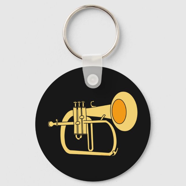 Flugelhorn Musical Instrument Keychain (Front)