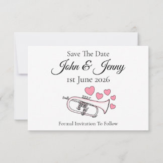 Flugelhorn Musician Wedding Save The Date