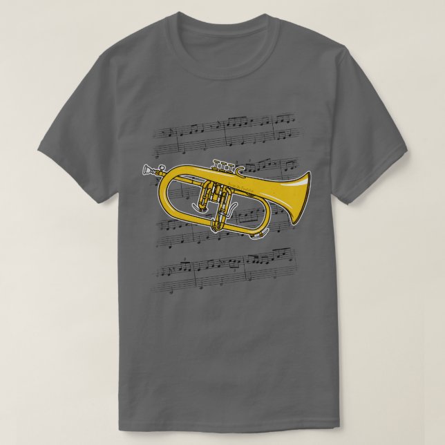 Flugelhorn Player Hornist Brass Musician Colour T-Shirt (Design Front)