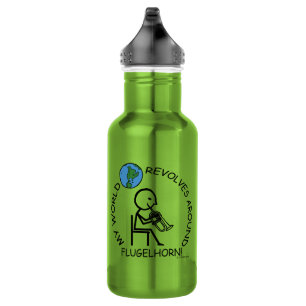 Flugelhorn - World Revolves Around Stainless Steel Water Bottle