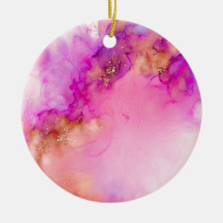 Fluid Abstract Alcohol Ink | Ceramic Ornament