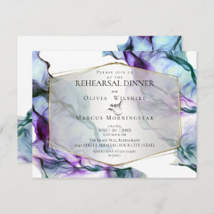 Fluid Abstract Ink Ultra Violet Teal Invitation