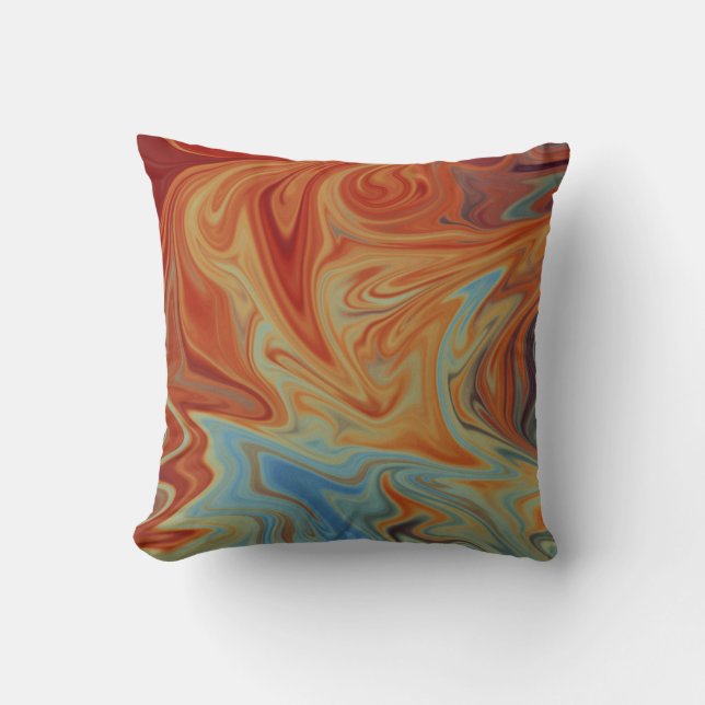 Fluid abstract pattern throw pillow (Front)