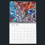 Fluid Acrylic Abstract Paintings Art Calendar<br><div class="desc">Any year calendar . This design was created from my one-of-a-kind fluid acrylic painting. It may be personalized by clicking the customize button and adding a name, initials or your favorite words. Contact me at colorflowcreations@gmail.com if you with to have this design on another product. Purchase my original abstract acrylic...</div>