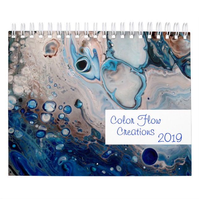 Fluid Acrylic Abstract Paintings Art Modern Calendar (Cover)