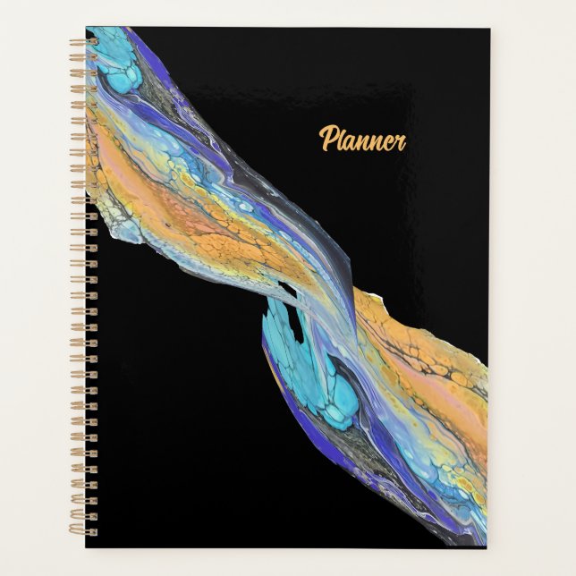 Fluid Acrylic Painting made into a Planner (Front)