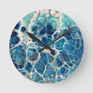 Fluid acrylic swipe beach, ocean, surf, wall clock