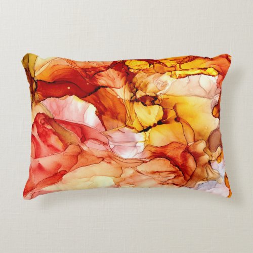 Fluid alcohol ink abstract art accent pillow