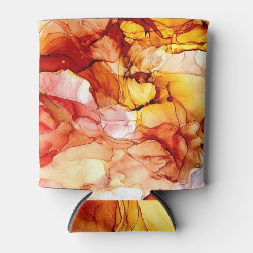Fluid alcohol ink abstract art can cooler