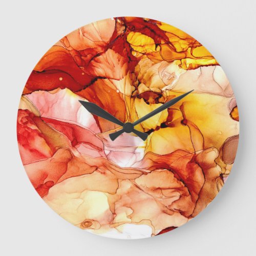 Fluid alcohol ink abstract art large clock