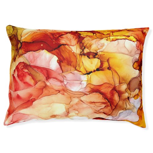 Fluid alcohol ink abstract art pet bed
