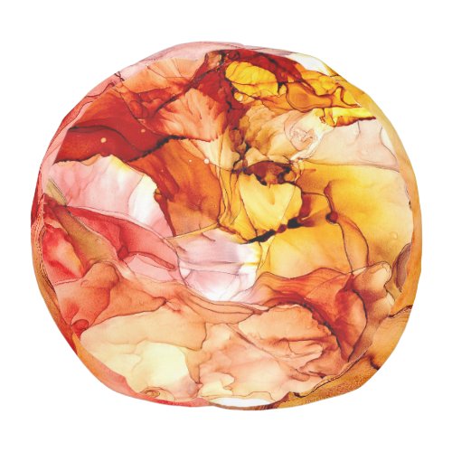 Fluid alcohol ink abstract art pouf