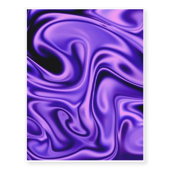 fluid art01 purple temporary tattoos (Front)