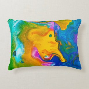 Fluid Art. Abstract colorful background, wallpaper Accent Pillow