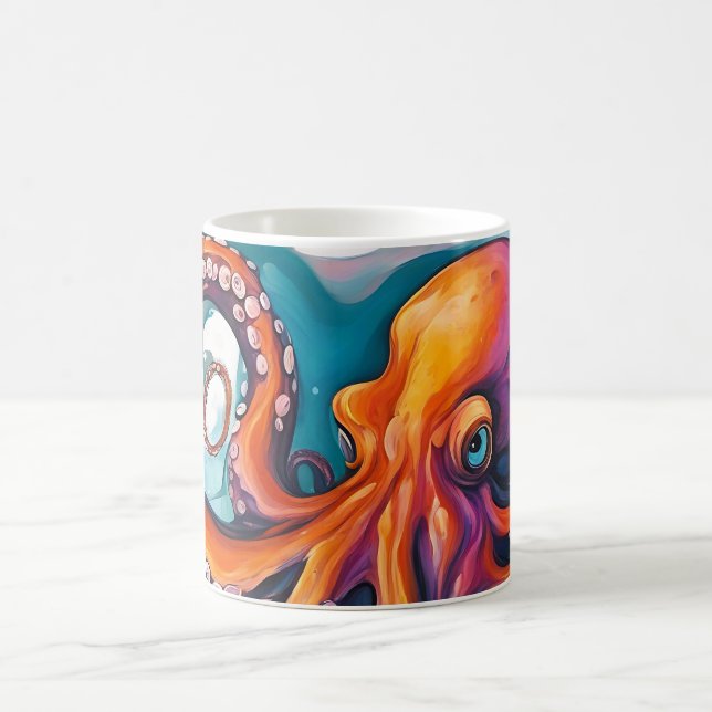 Fluid Art Abstract Octopus Coffee Mug (Center)