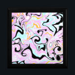 Fluid Art  Cotton Candy Pink, Teal, Black and Gold Gift Box<br><div class="desc">Fluid Art  Cotton Candy Pink,  Teal,  Black and Gold marble like swirls.</div>