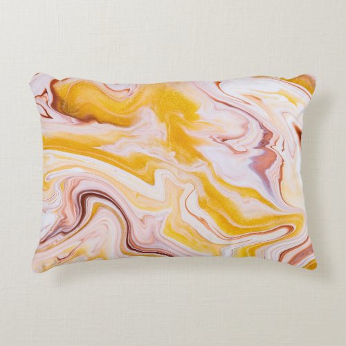 Fluid art iridescent abstract texture accent pillow