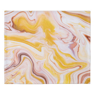 Fluid art: iridescent abstract texture. duvet cover