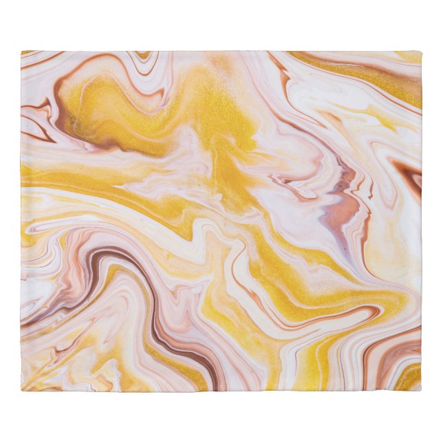 Fluid art: iridescent abstract texture. duvet cover (Front)