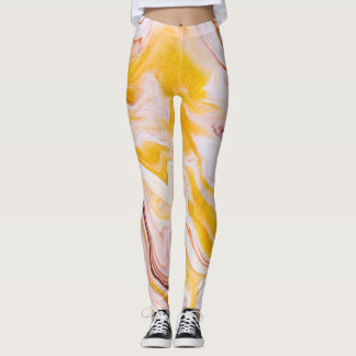 Fluid art: iridescent abstract texture. leggings
