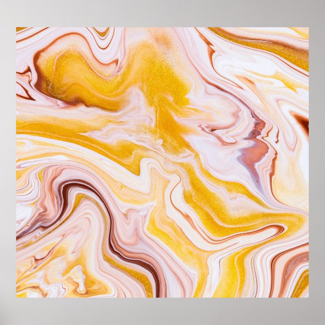 Fluid art: iridescent abstract texture. poster (Front)