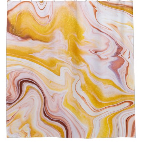Fluid art iridescent abstract texture shower curtain
