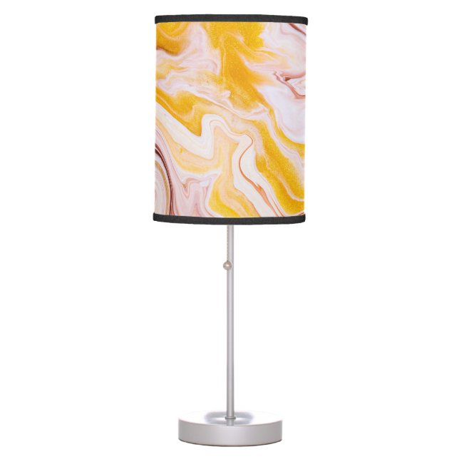 Fluid art: iridescent abstract texture. table lamp (Front)