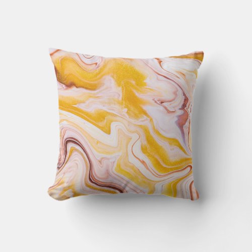 Fluid art iridescent abstract texture throw pillow