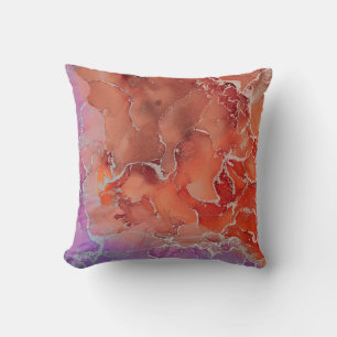 Fluid Art. Modern ?bstract colorful background, wa Throw Pillow