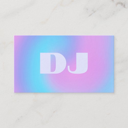 Fluid Art Pastel Lilac Light Blue Neon DJ Business Card