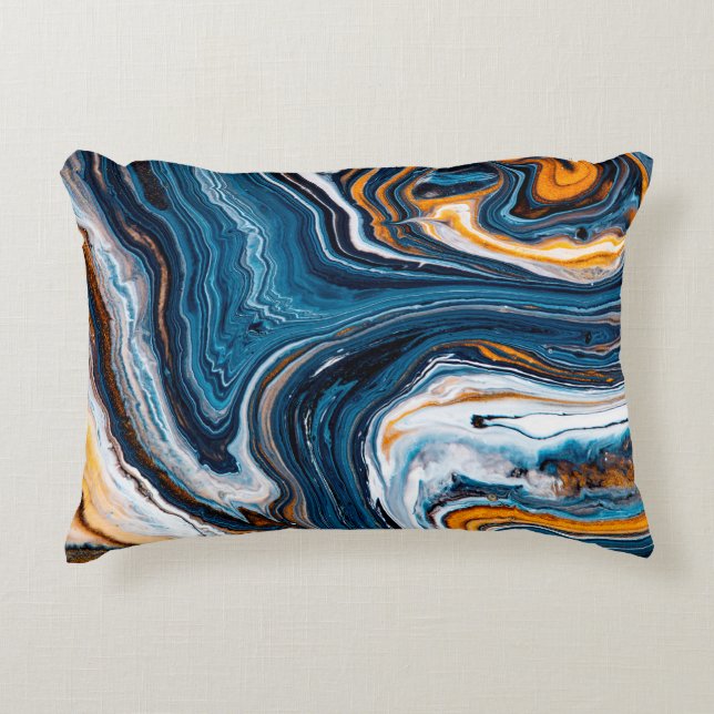 Fluid art texture. Background with abstract mixing Accent Pillow (Front)