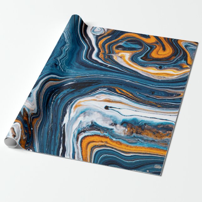 Fluid art texture. Background with abstract mixing Wrapping Paper (Unrolled)