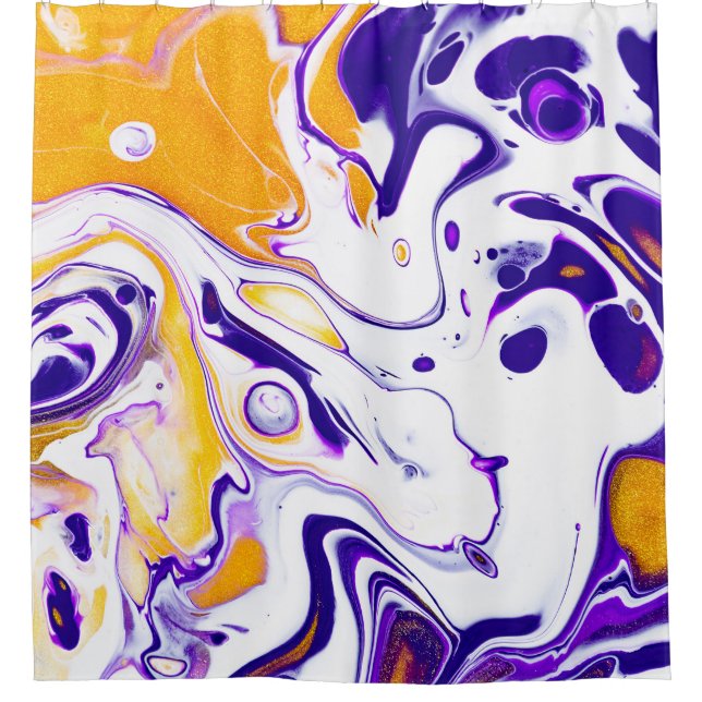 Fluid art texture: swirling paints. shower curtain (Front)