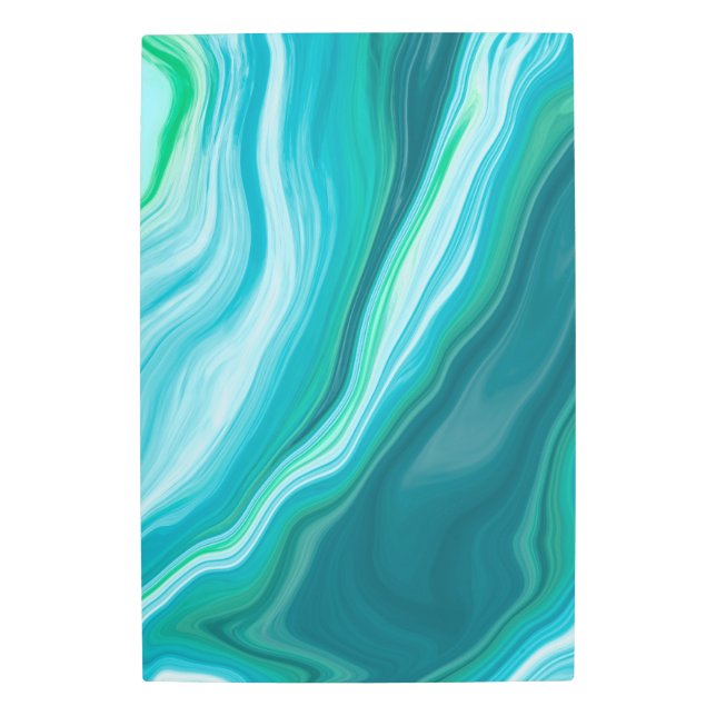 Fluid Blue and Turquoise Digital Art (Front)