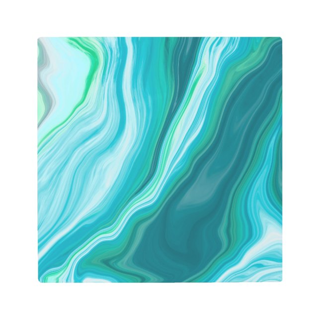 Fluid Blue and Turquoise Digital Art (Front)