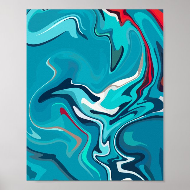 Fluid Blue Harmony  Poster (Front)