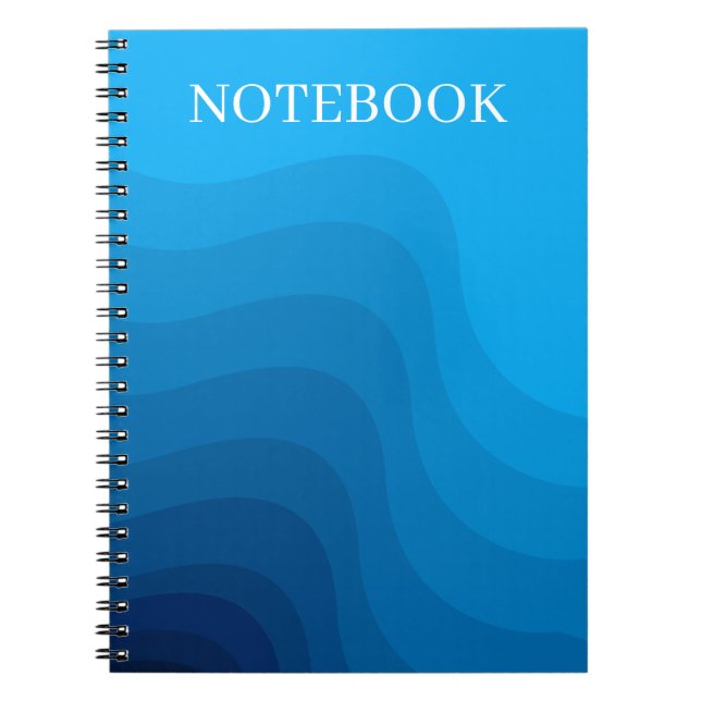 Fluid Blue Wave Layers Notebook (Front)