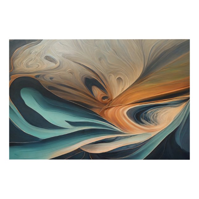 Fluid Blue Wood Wall Art (Front)