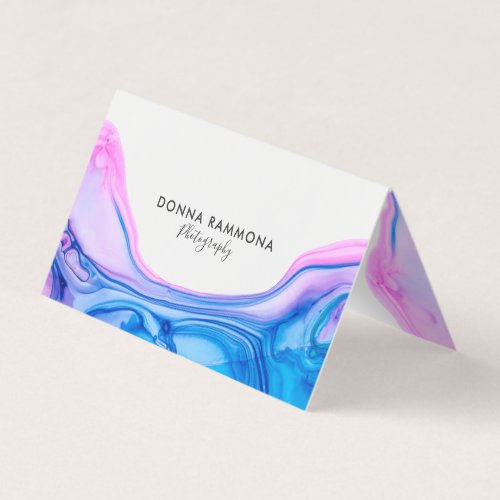 Fluid color geode ink business card