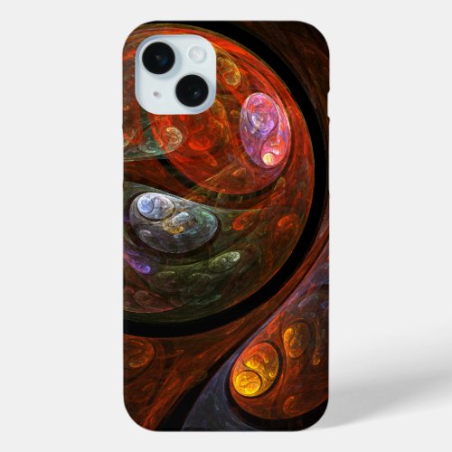 Fluid Connection Abstract Art iPhone 15 Plus Case