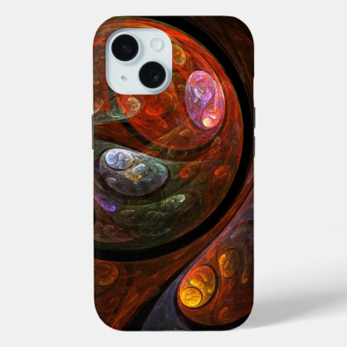 Fluid Connection Abstract Art iPhone 15 Case