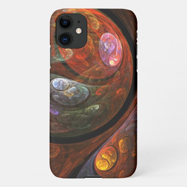 Fluid Connection Abstract Art Glossy iPhone Case (Back)