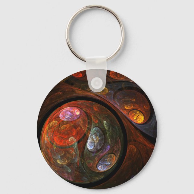 Fluid Connection Abstract Art Keychain (Front)