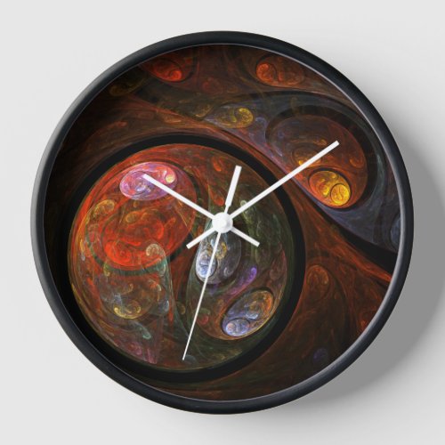 Fluid Connection Abstract Art Round Clock