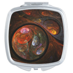 Fluid Connection Abstract Art Square Compact Mirror