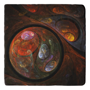 Fluid Connection Abstract Art Stone Trivet