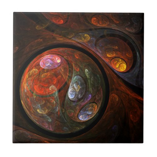 Fluid Connection Abstract Art Tile